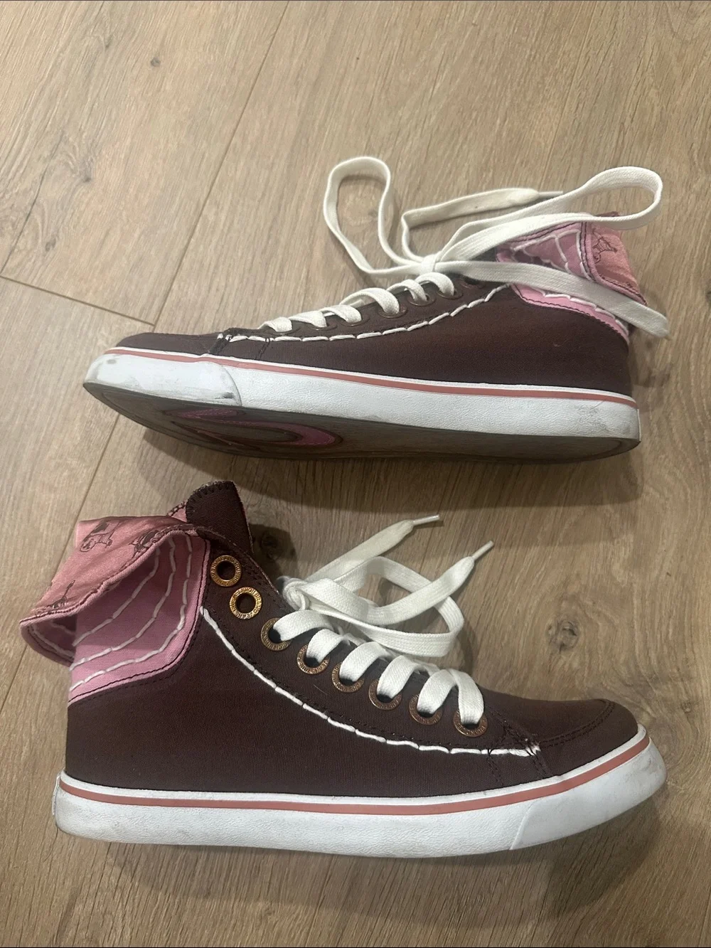 True Religion Pink Metallic High-Top Sneakers